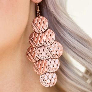 Copper Circle Chandelier Earrings